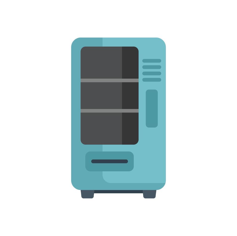 Blue vending machine offering snacks and drinks icon vector