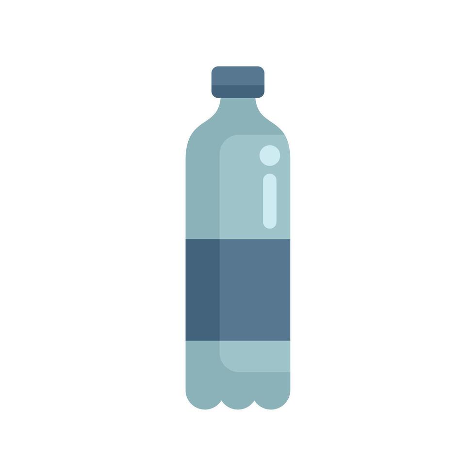 Plastic water bottle showing minimalist design with blank label vector