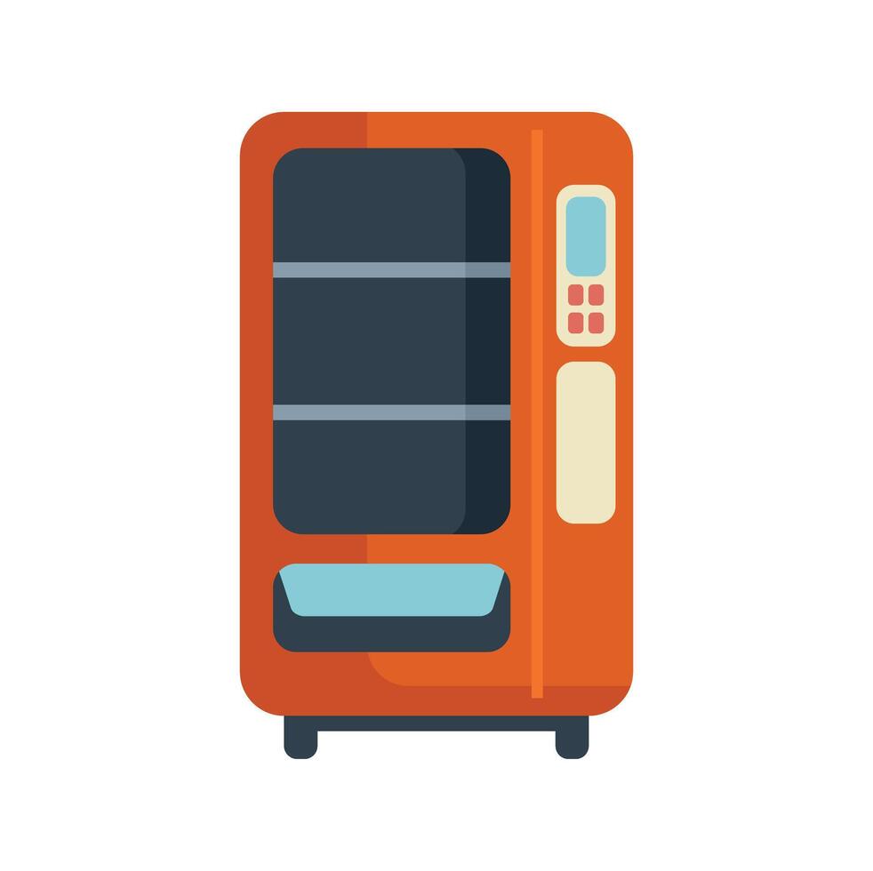 Orange vending machine dispensing snacks and drinks vector