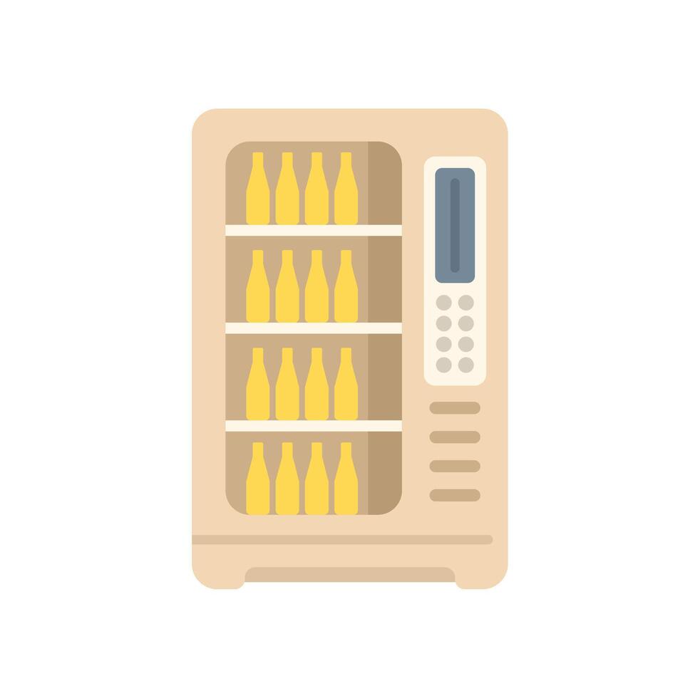 Modern vending machine dispensing beverages in glass bottles vector