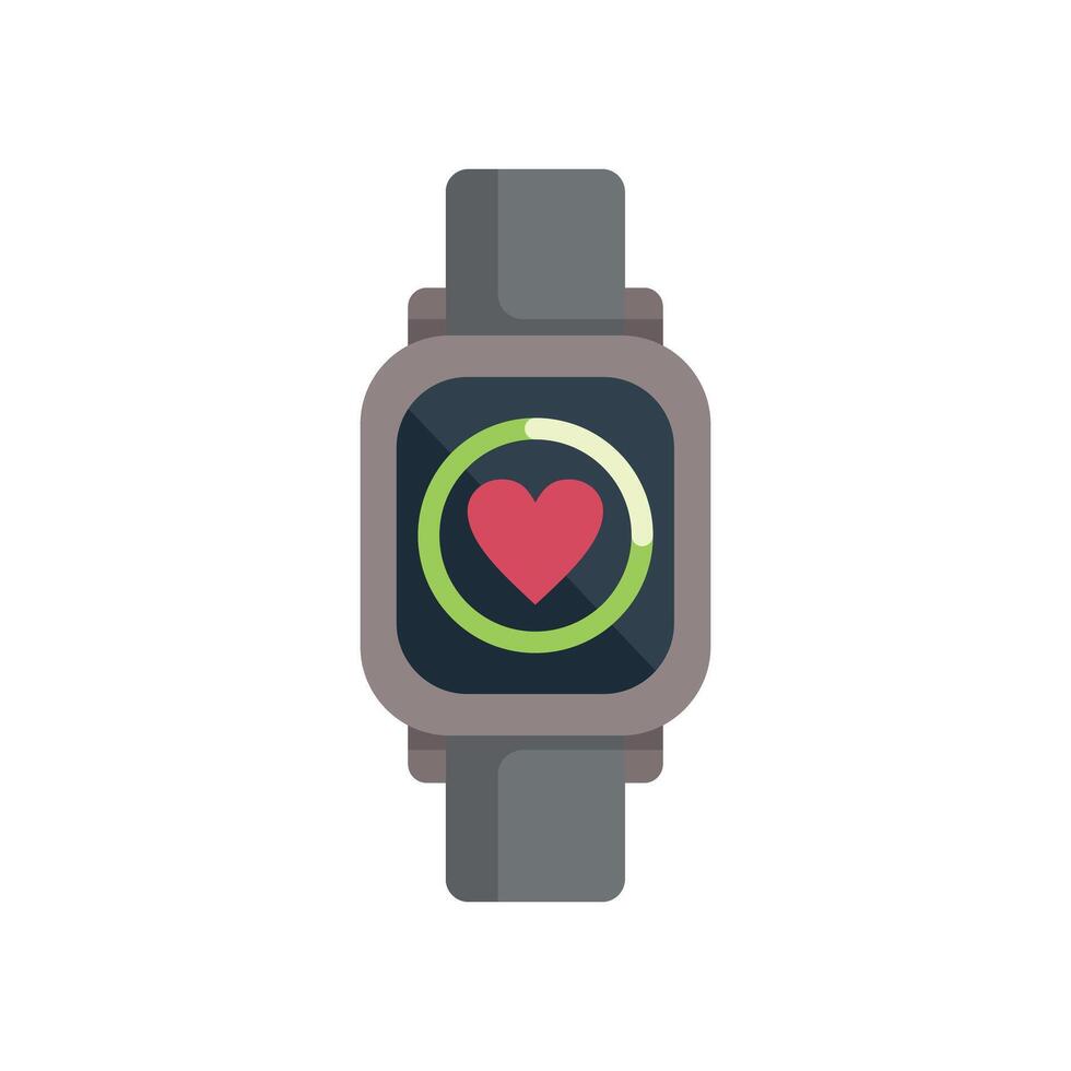 Smartwatch showing heart rate monitor interface icon vector