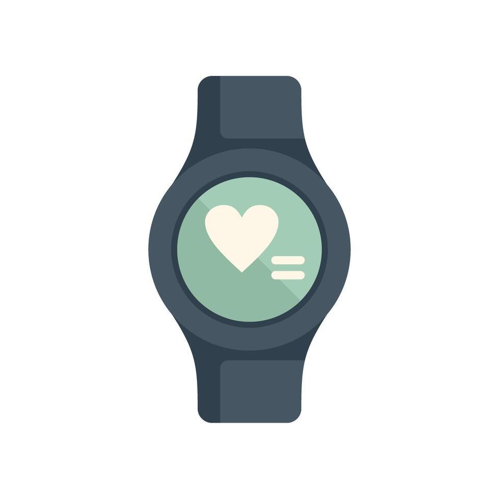 Smartwatch showing heart rate monitor on screen vector