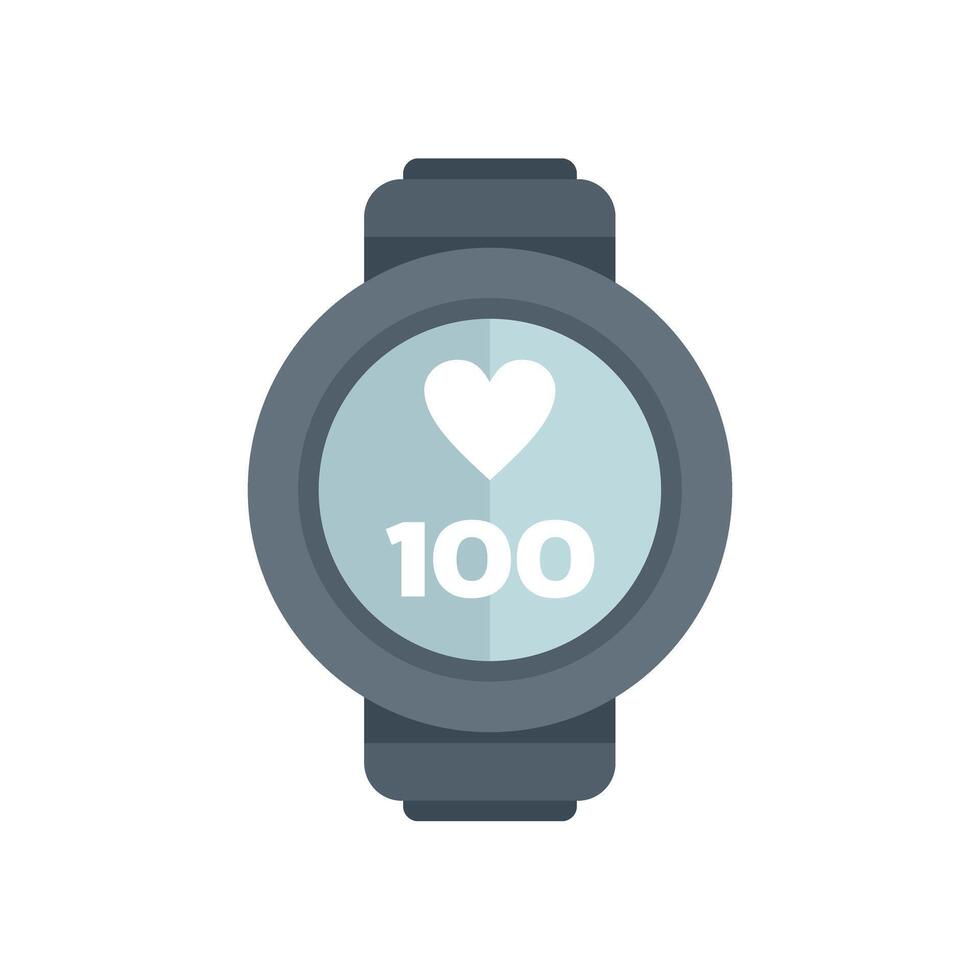 Smart watch showing heart rate monitor displaying one hundred beats per minute vector