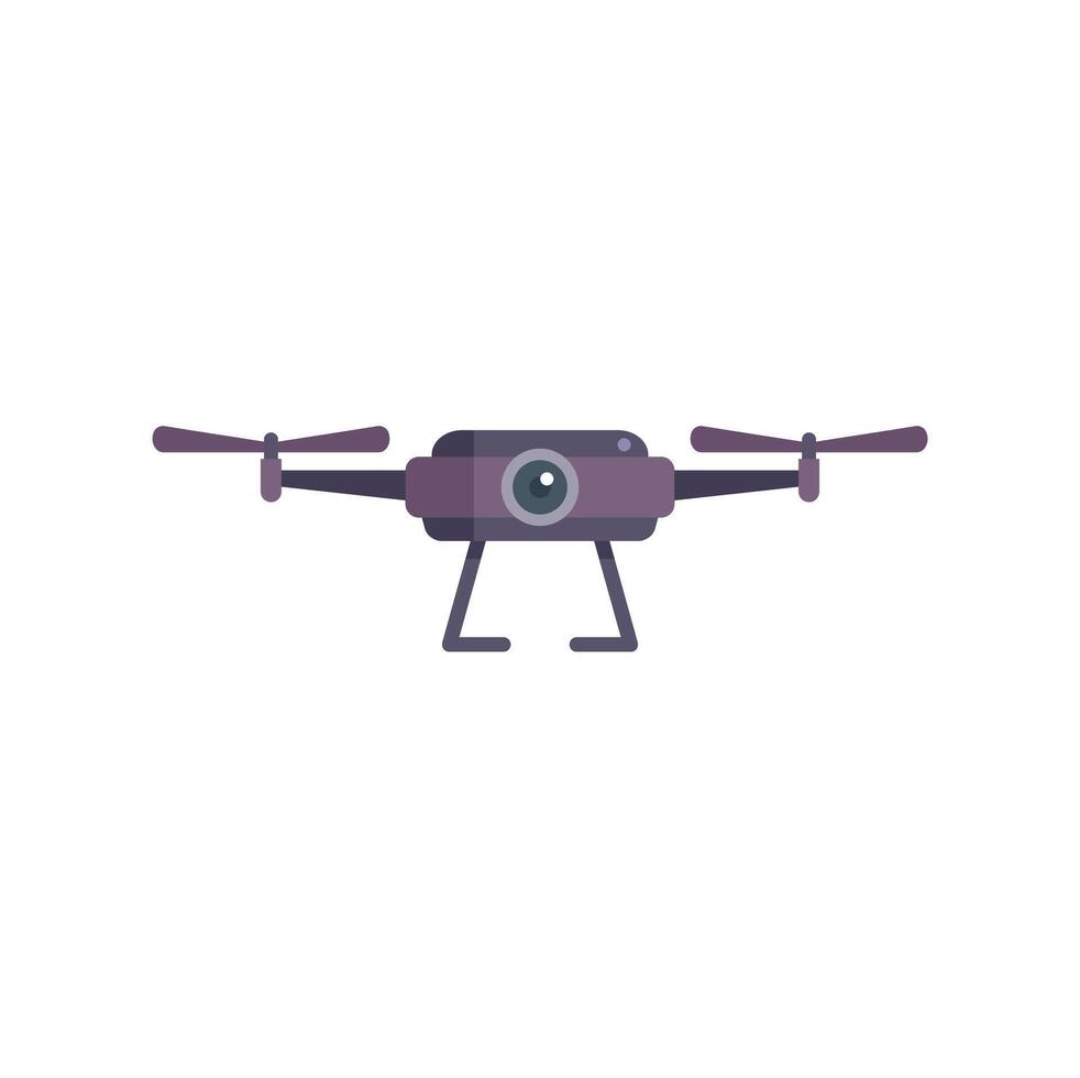 Modern camera drone hovering in air taking pictures vector