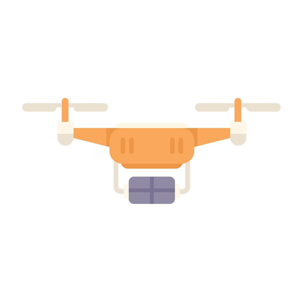 Modern drone flying with package for delivery tracking vector
