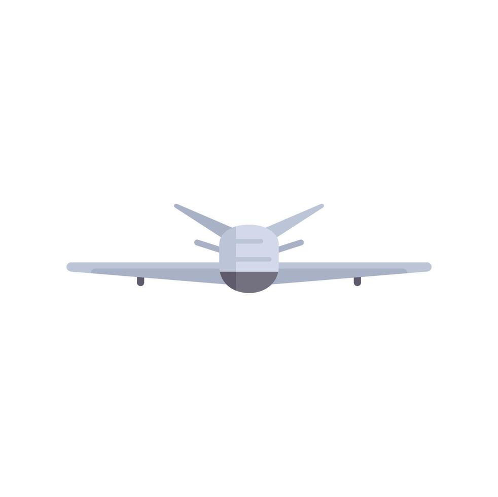 Modern passenger airplane taking off front view minimalist illustration vector