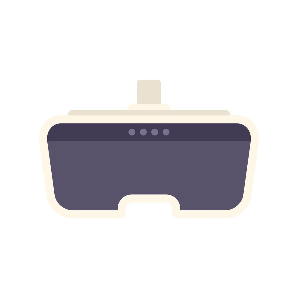 Front view of virtual reality headset illustrating metaverse concept vector
