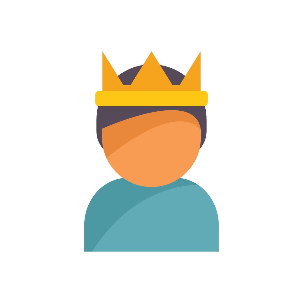 Person wearing a crown icon, representing leadership and authority vector