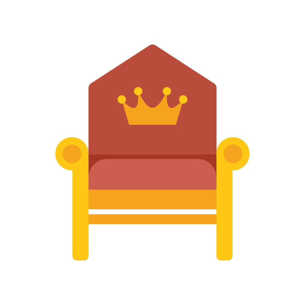Golden royal throne with crown embroidered backrest vector