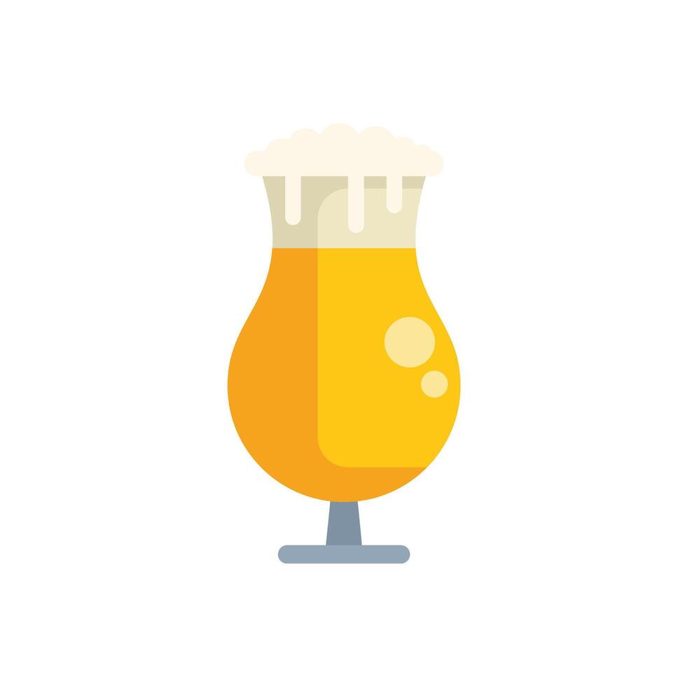Glass of beer with foam overflowing on top icon illustration vector