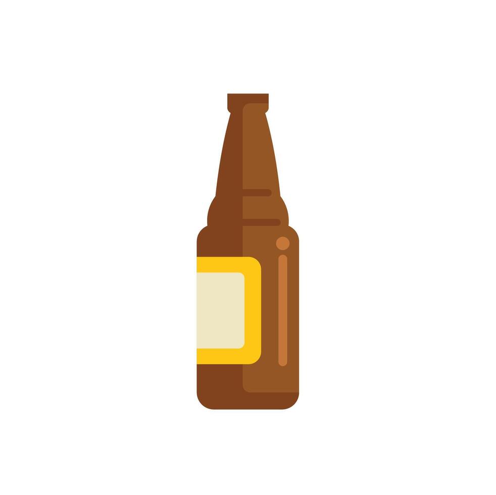 Brown beer bottle standing with blank label for mockup design vector