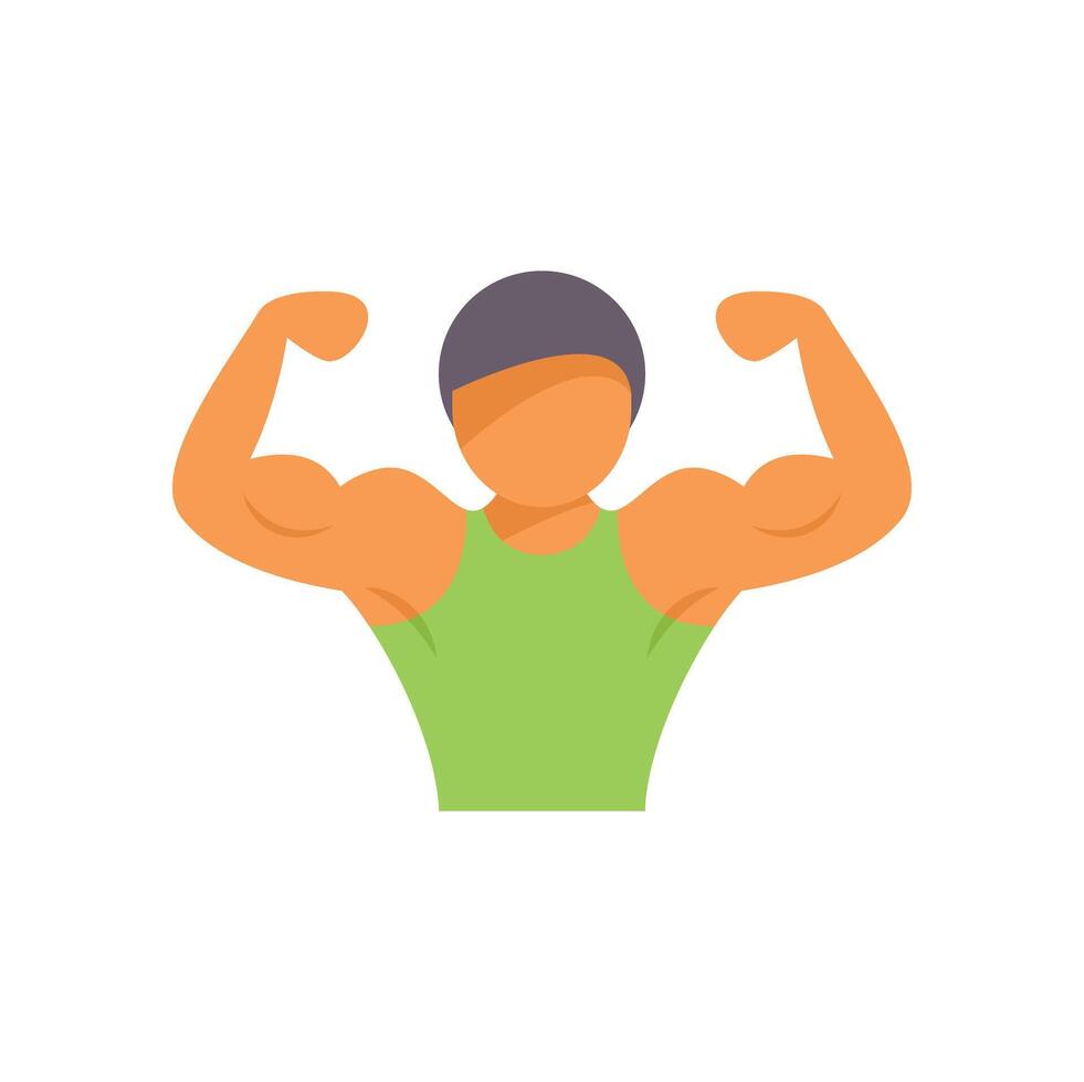 Bodybuilder showing muscles strength power icon vector