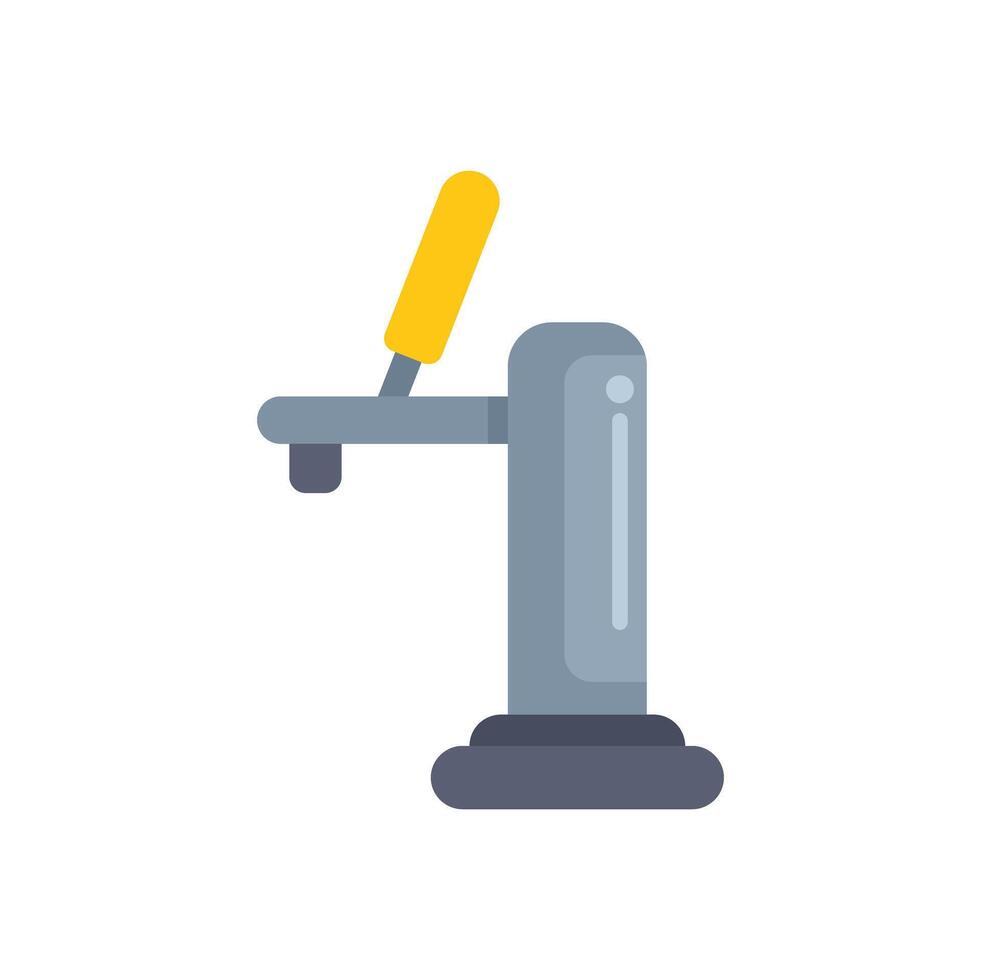 Beer tap pouring fresh cold craft beer from keg vector