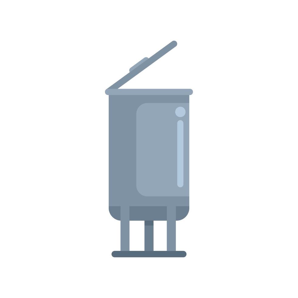 Milk tank is standing and open on white background vector