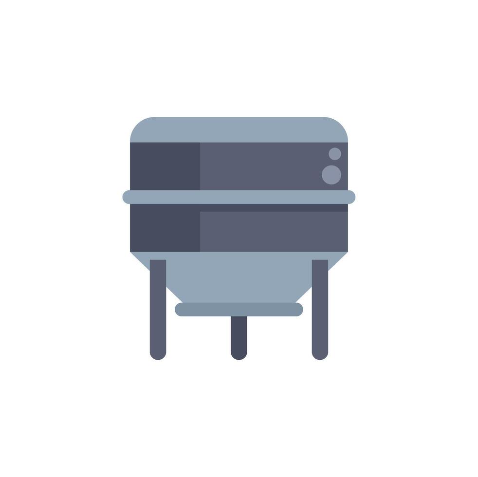 Industrial silo standing on support legs for agricultural purposes vector