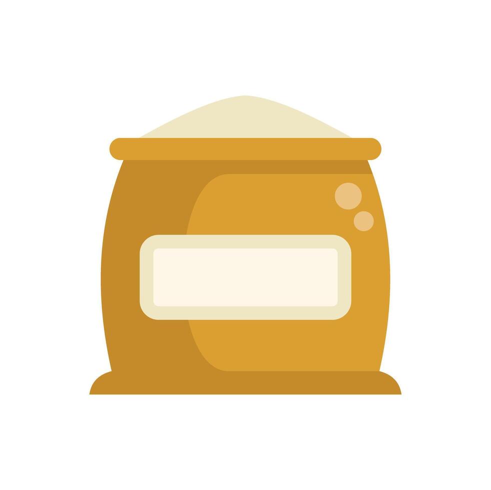 Full bag of flour with blank label for branding vector
