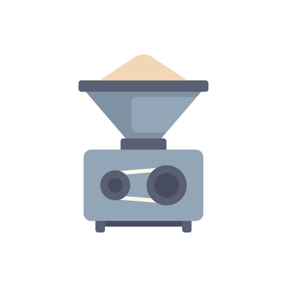 Electric grain mill is grinding wheat into flour vector