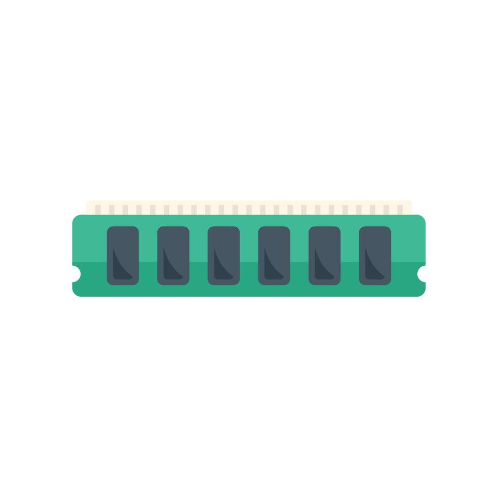 Green ram memory card for laptop computer hardware vector