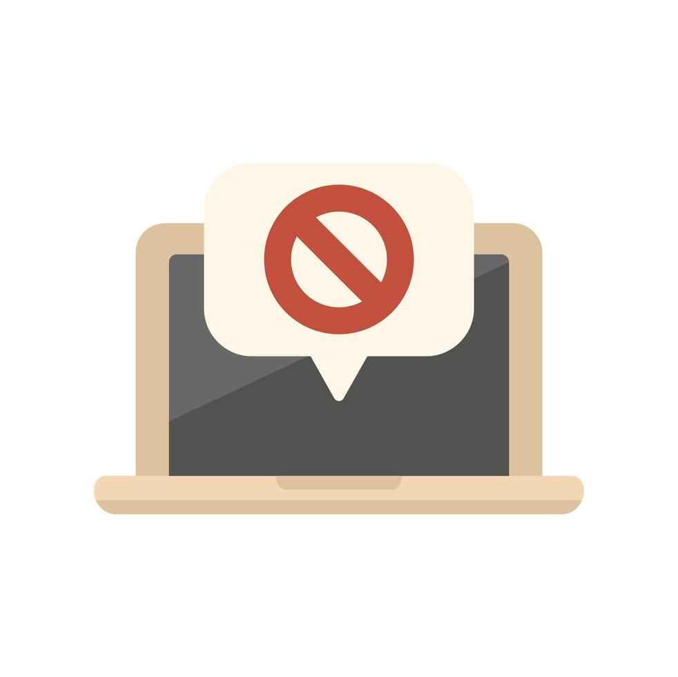 Laptop showing stop sign notification for system error vector