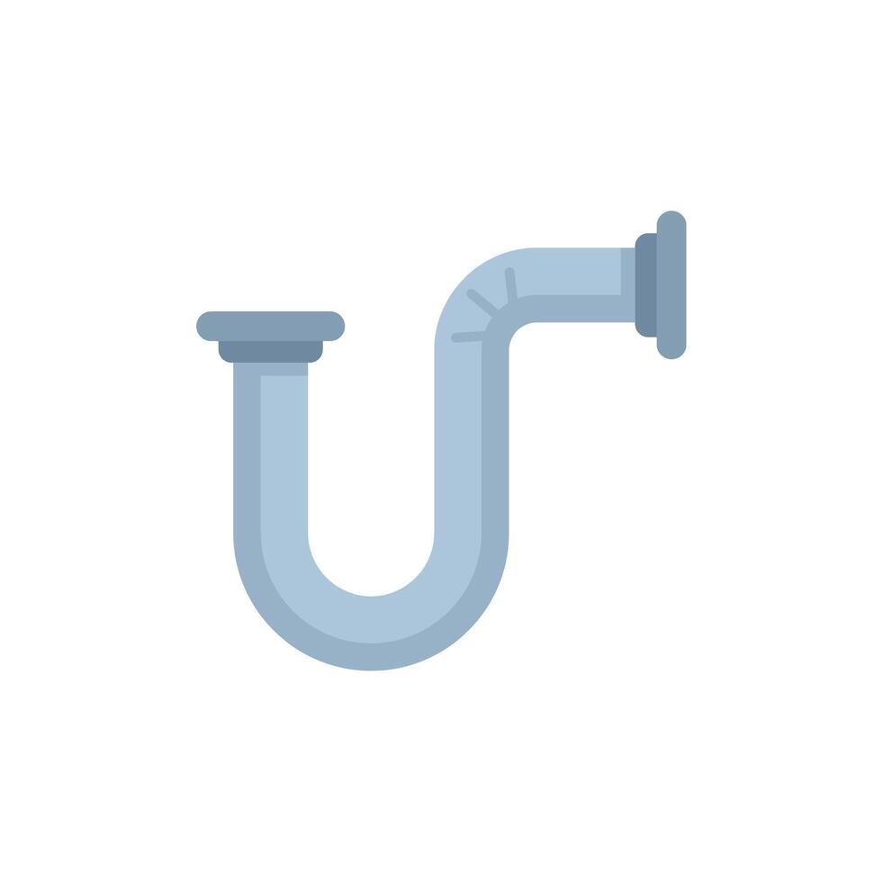 Plumbing siphon pipe connecting two pipes illustration vector