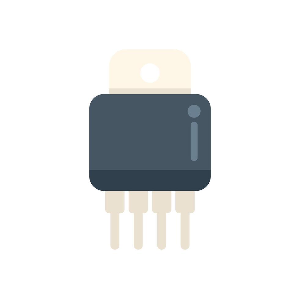 Semiconductor chip showing pins for electronic circuitry connections vector