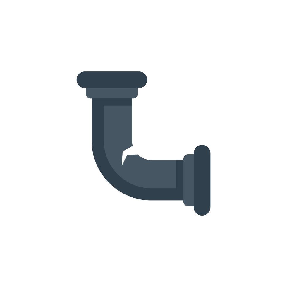 Broken pipe showing plumbing issue concept illustration vector