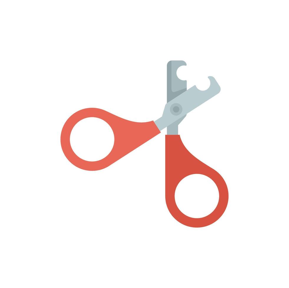 Red pet nail clipper scissors for grooming vector