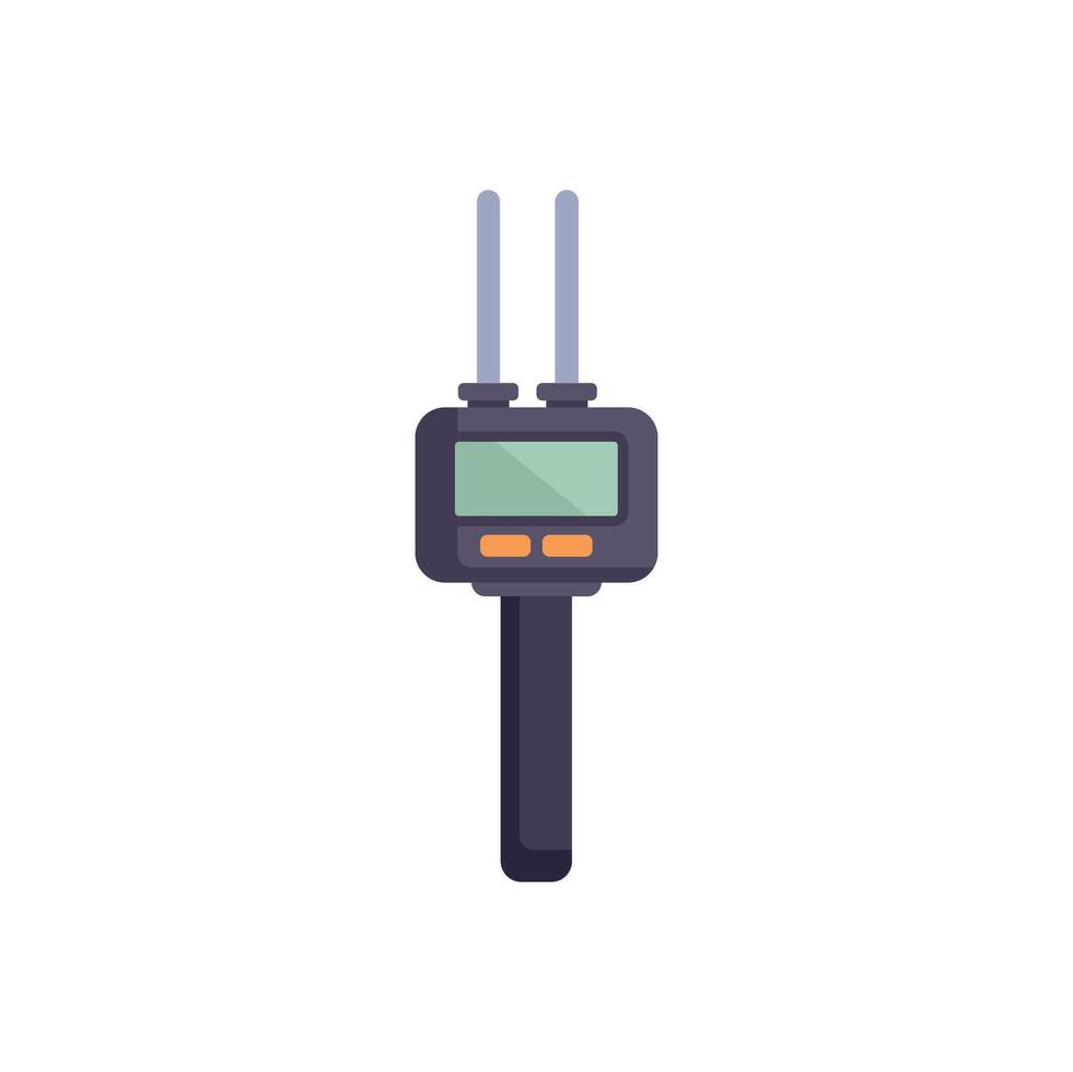 Digital thickness gauge measuring device showing measurement data vector