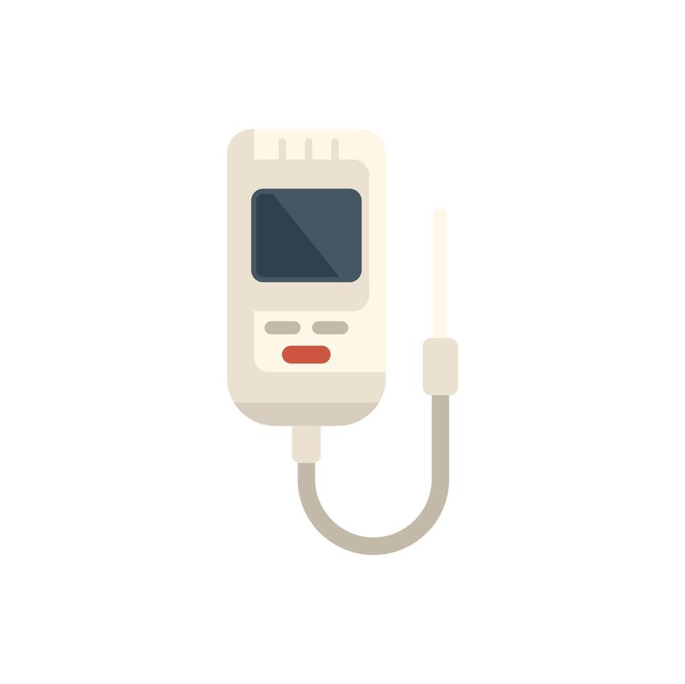 Digital thermometer measuring temperature icon flat style vector