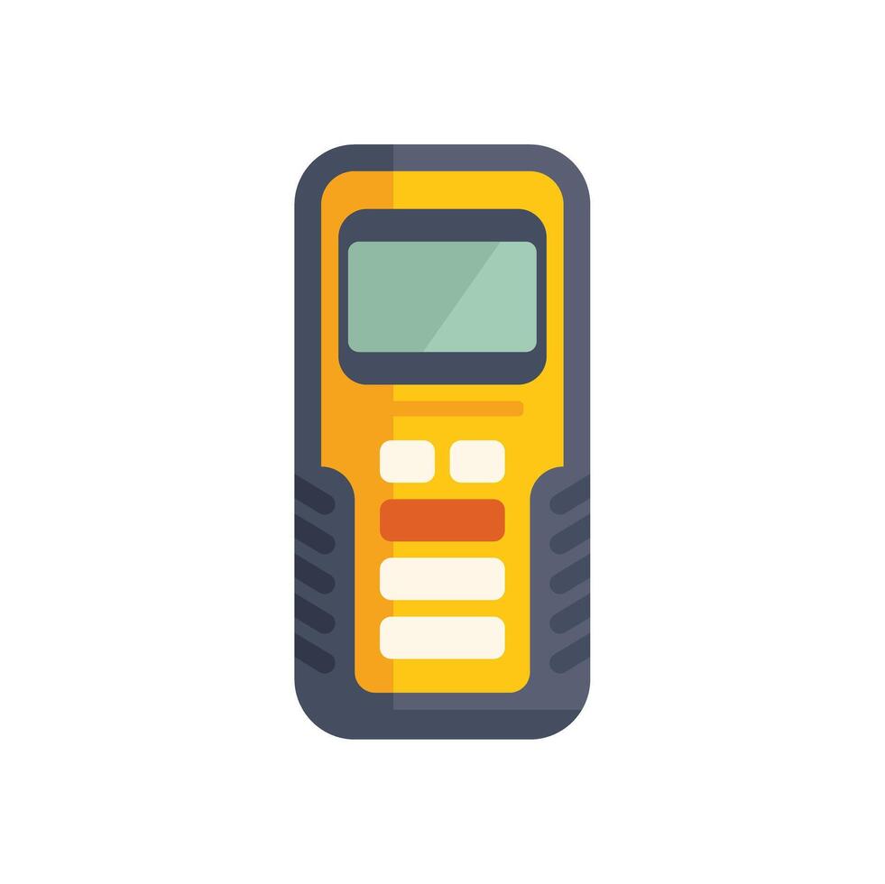 Yellow electronic multimeter measuring voltage in flat design style vector