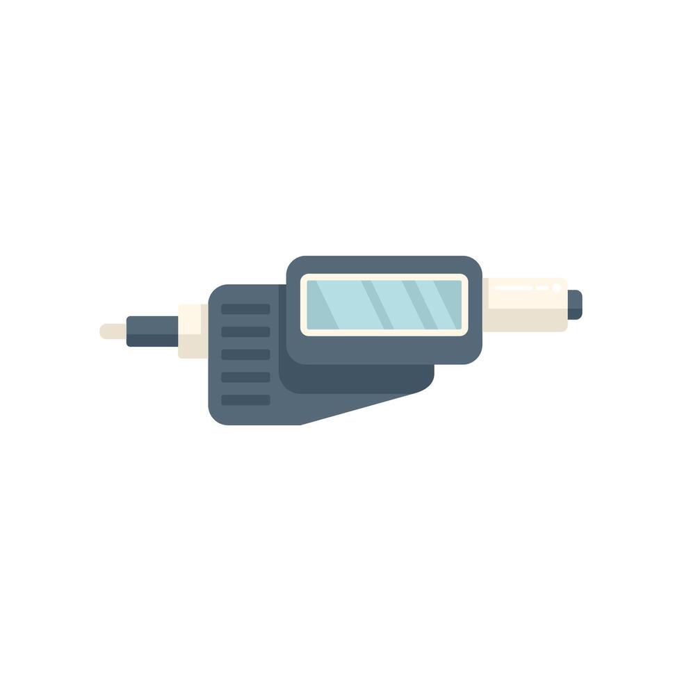 Digital micrometer showing measurement in workshop on white background vector