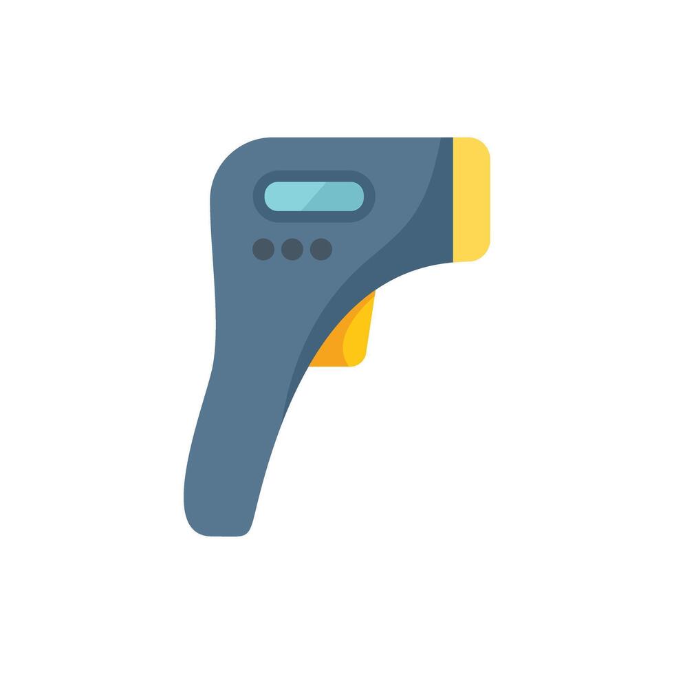 Digital non contact infrared thermometer showing temperature taking tool vector