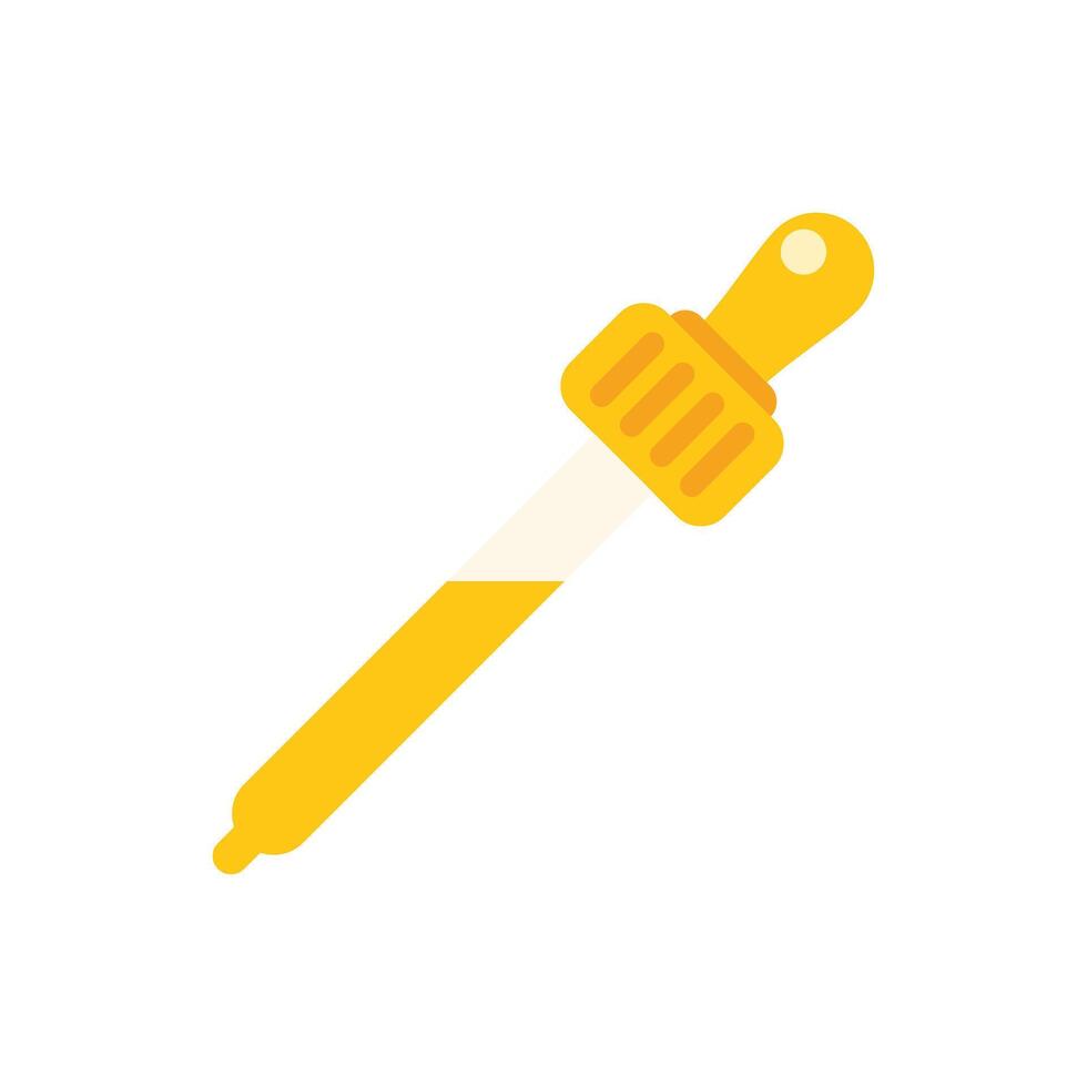 Yellow pipette dropper dispensing essential oil or medication vector