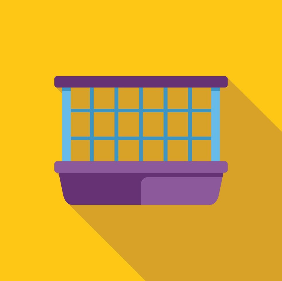 Empty bird cage sitting on yellow background with long shadow vector