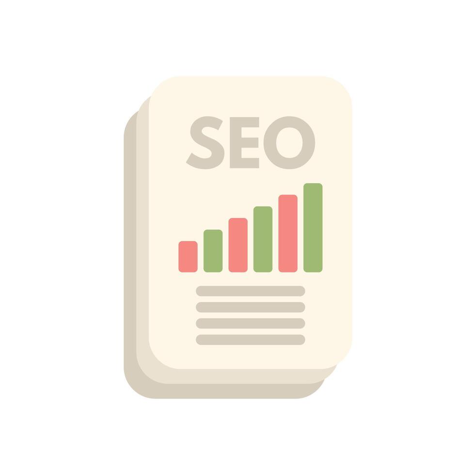 Seo report showing website traffic growth with bar chart icon vector