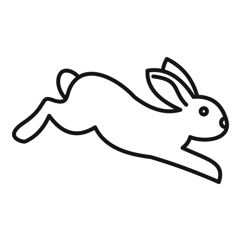 Cute cartoon rabbit jumping line art illustration vector