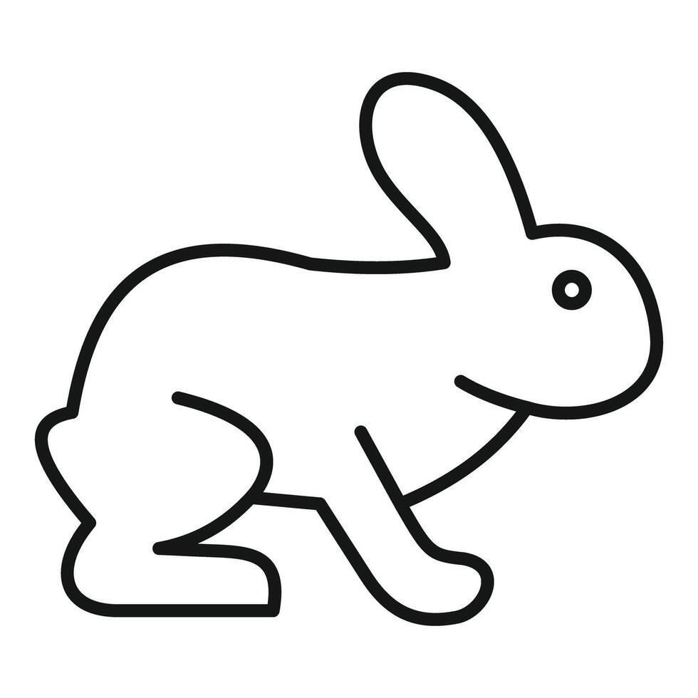 Cute little bunny rabbit sitting calmly line icon vector