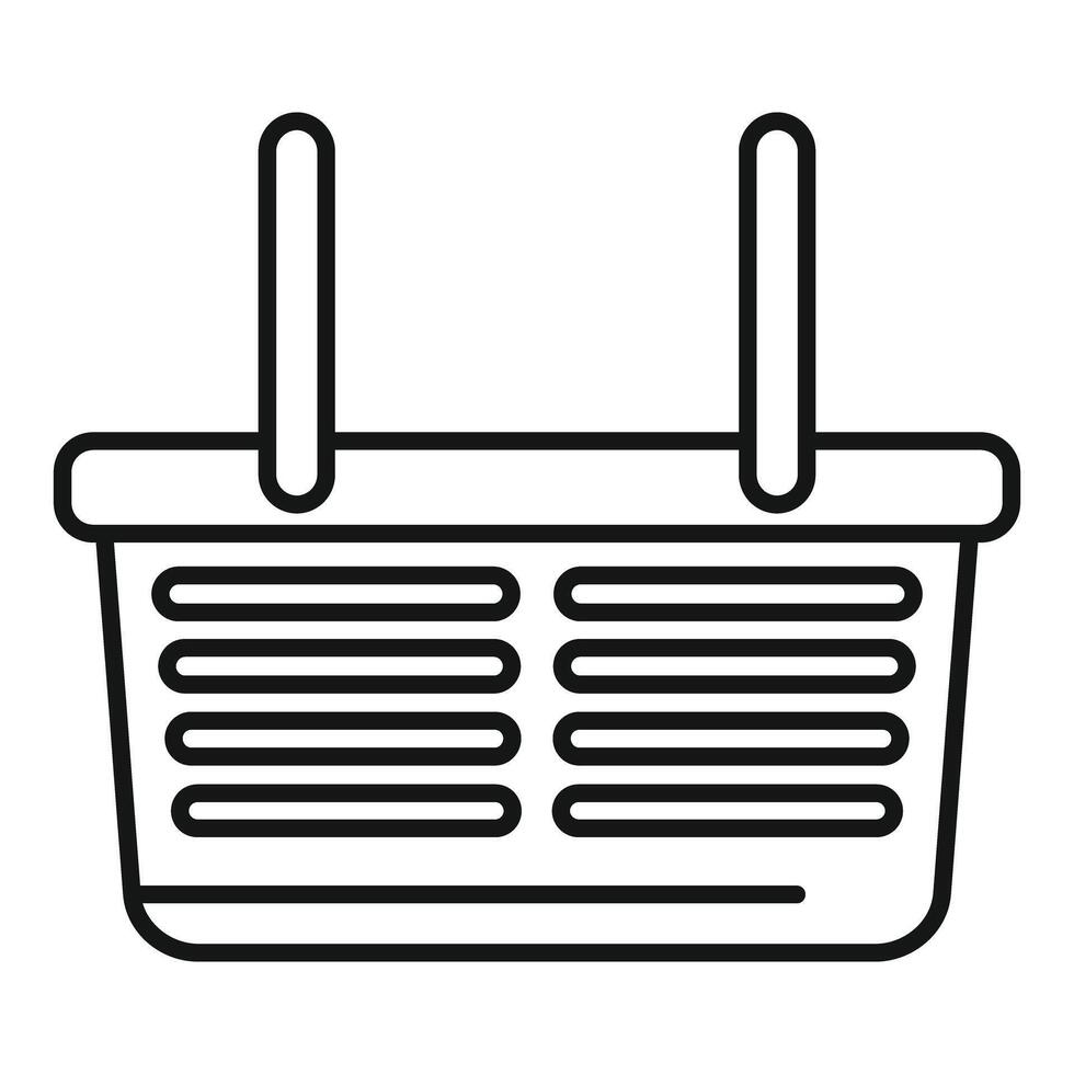 Empty shopping basket icon representing online shopping for retail purchases vector