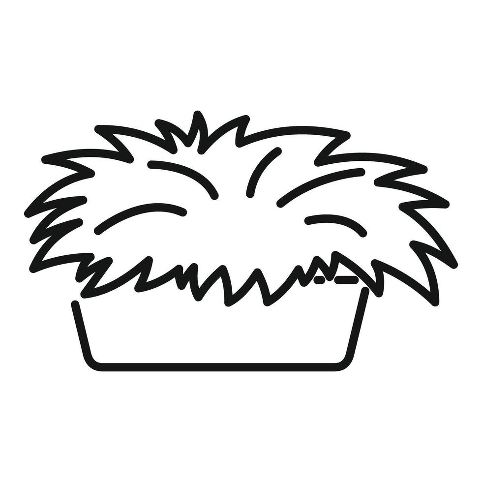 Full hay manger is ready for farm animals vector