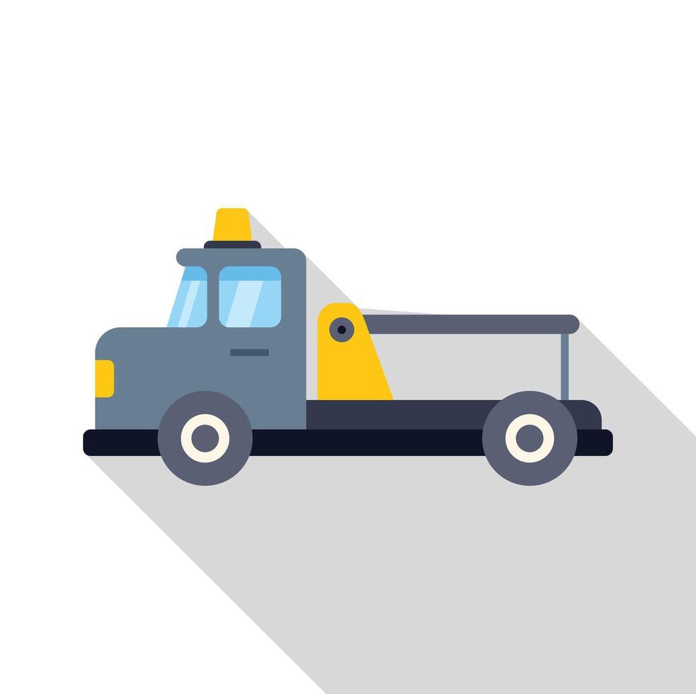 Tow truck waiting to rescue a broken down vehicle vector