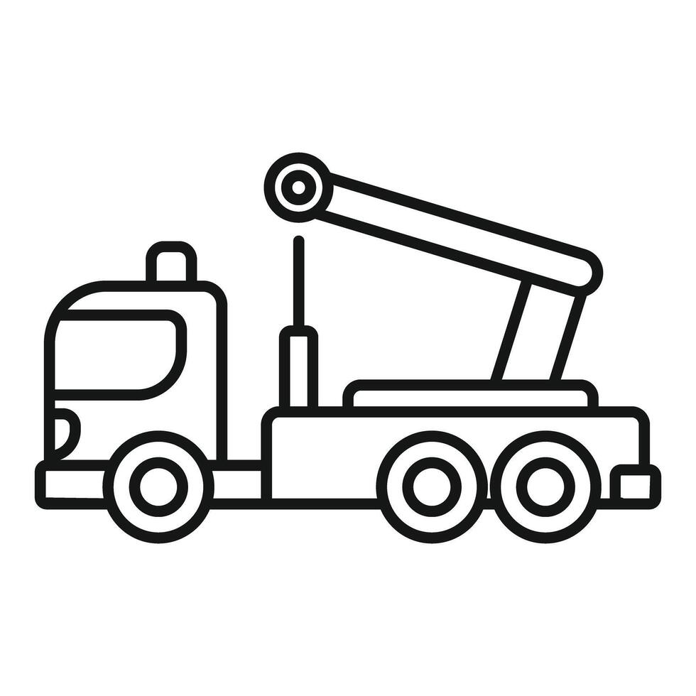 Telescopic truck crane extending its arm on white background vector