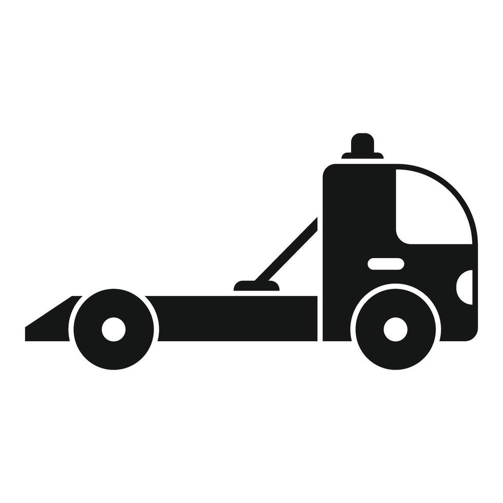 Tow truck evacuating broken car simple icon logo vector