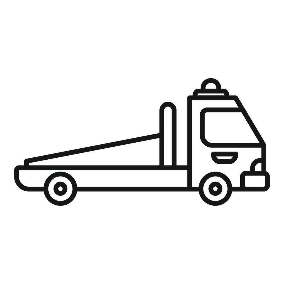 Tow truck offering roadside assistance with empty loading platform vector