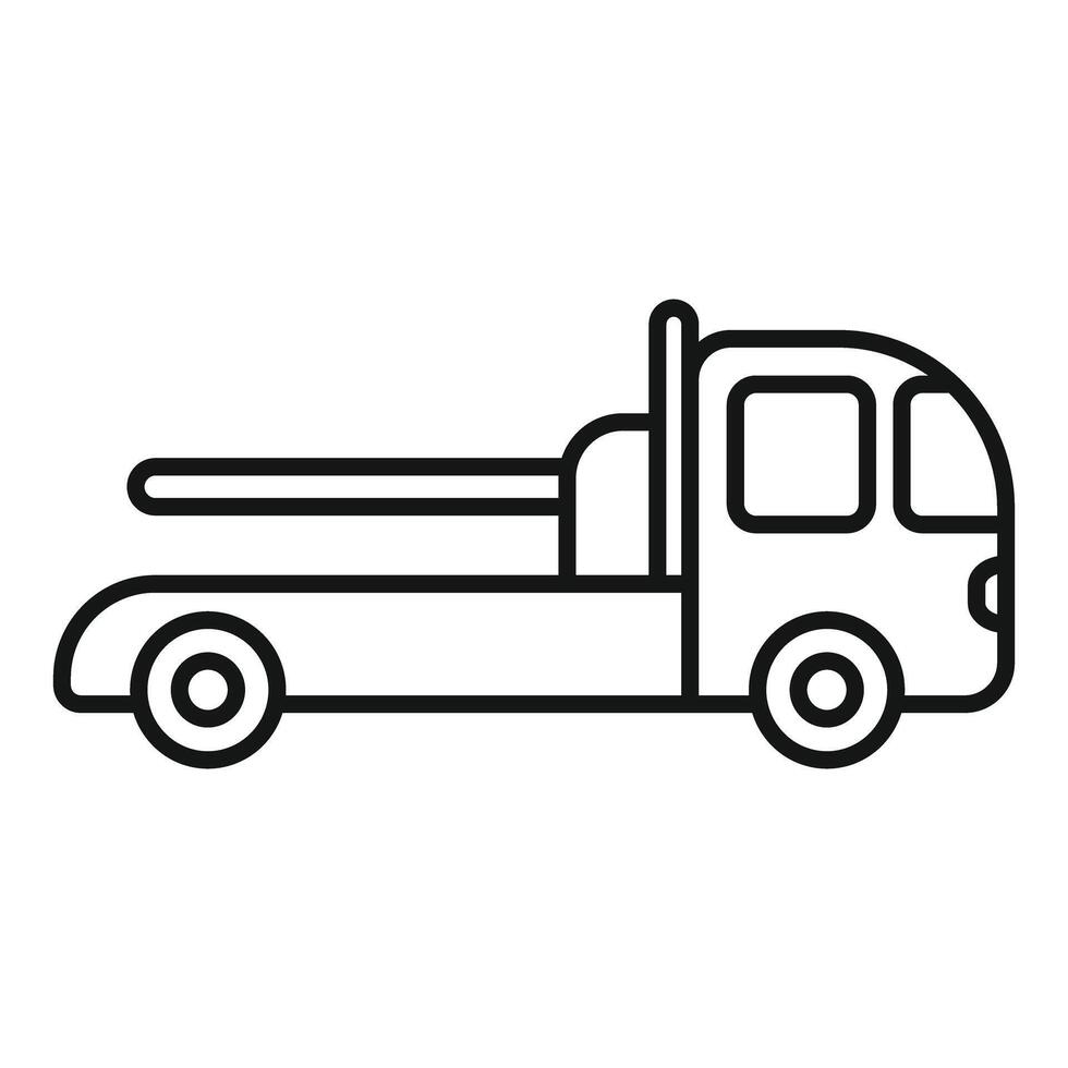 Tow truck showing roadside assistance in minimal line art style vector