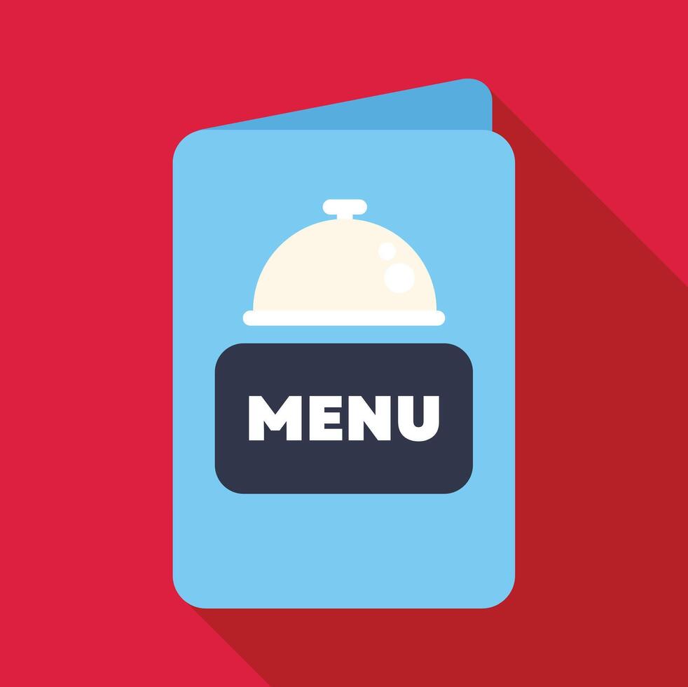 Restaurant menu card with serving dish icon representing food service industry vector