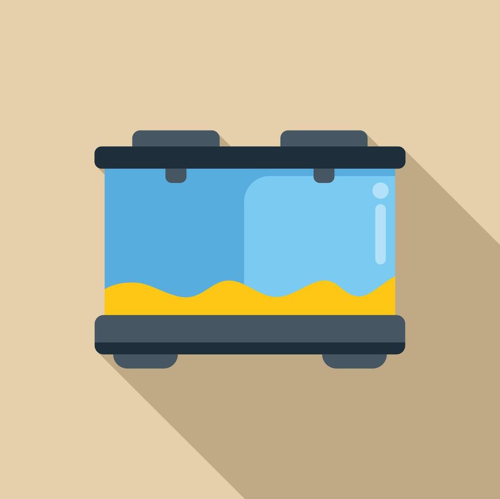 Empty double aquarium with sand and water inside waiting for fish vector