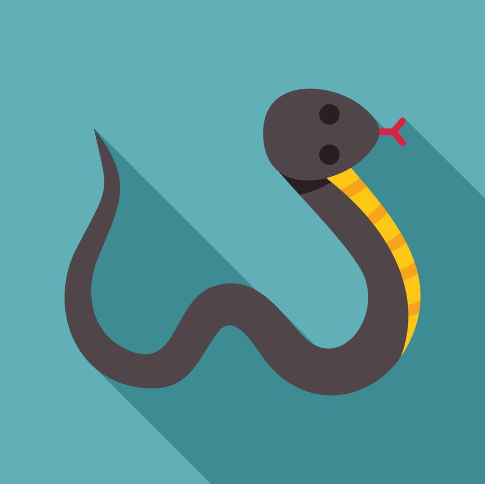 Black mamba snake slithering with long shadow vector