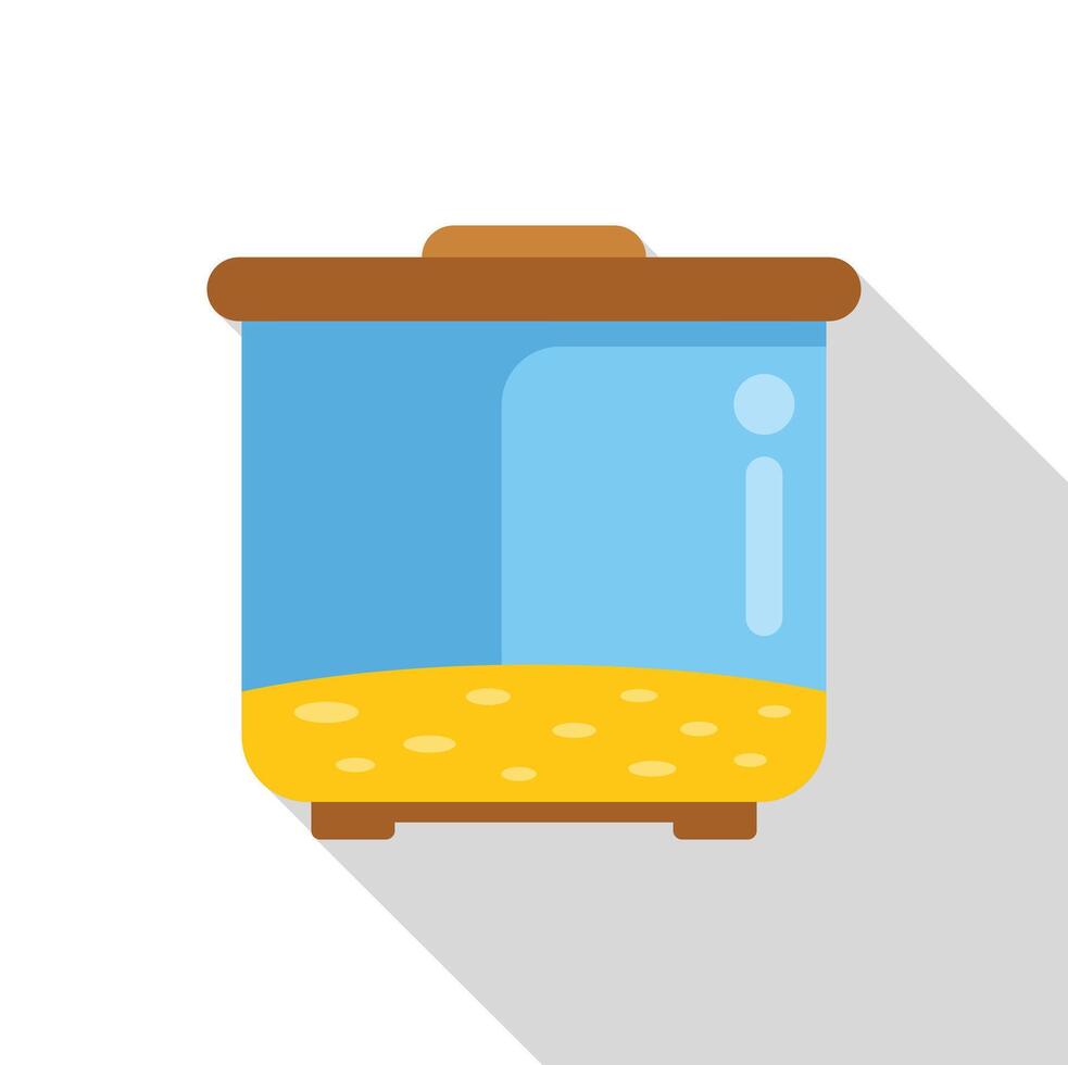 Modern multi cooker filled with food icon, flat style vector