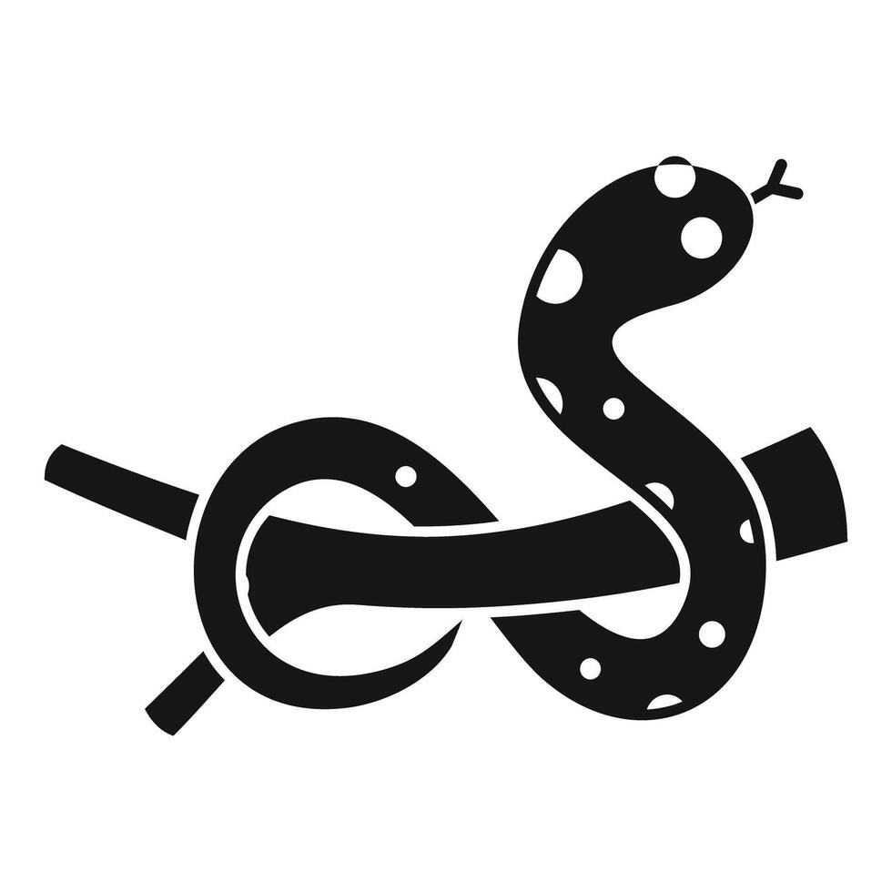 Spotted snake forming an impossible knot with its body vector