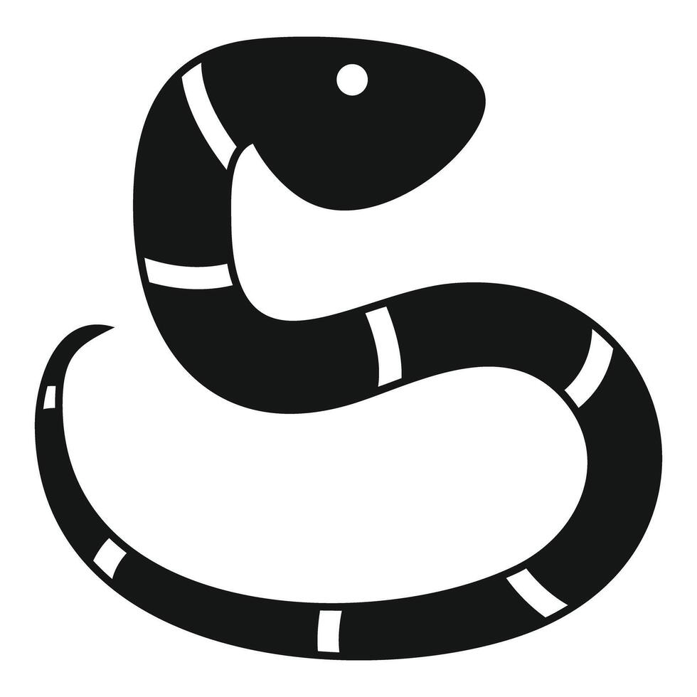 Striped snake slithering icon simple style vector